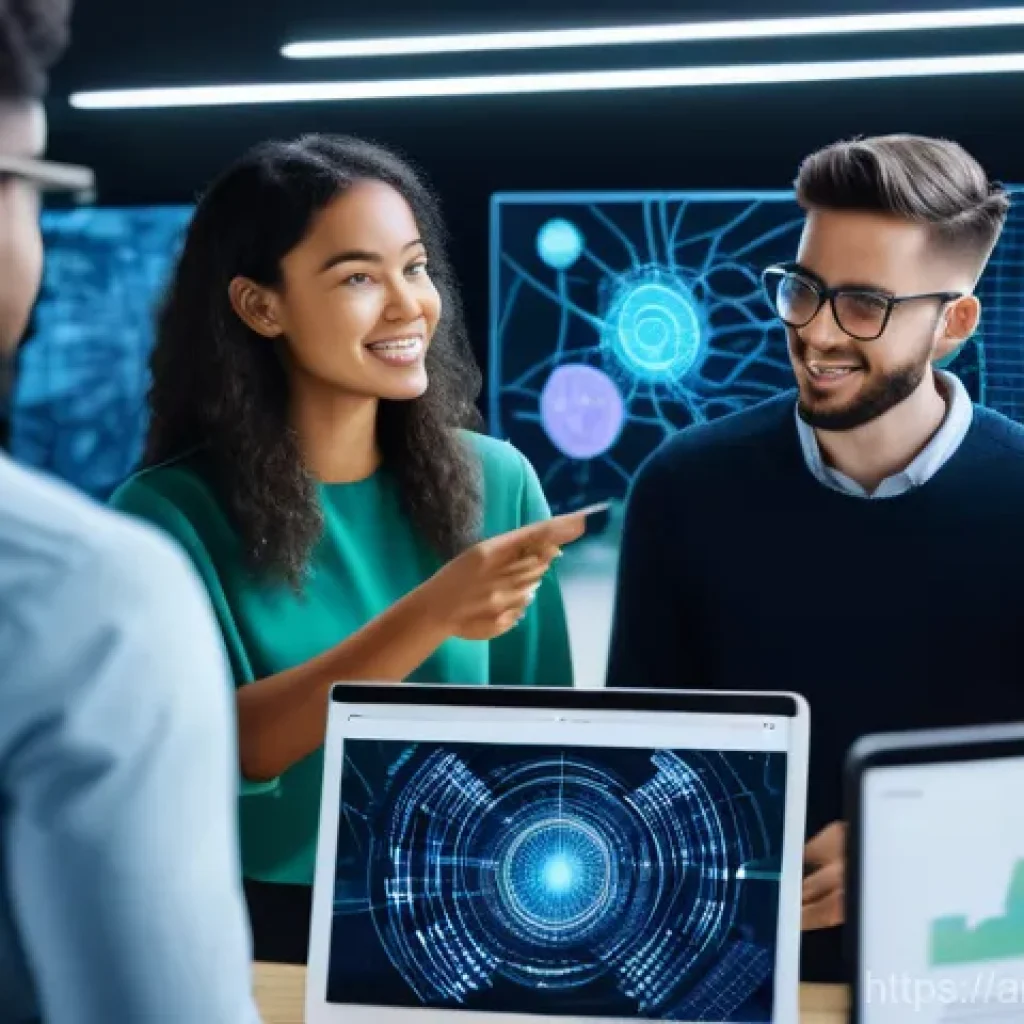 신경망 아키텍처 설계에서의 팀워크 중요성 - **A Diverse Team Innovating AI Solutions**
    A vibrant, medium-shot image of a diverse group of yo...