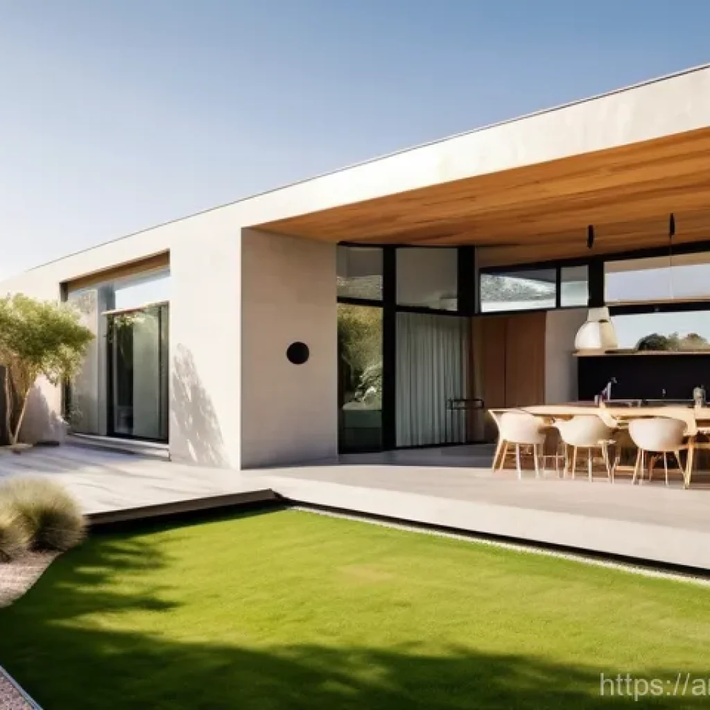 아키텍처 설계의 경제적 효과 분석 - **Prompt 1: Modern Sustainable Home in a Lush Oasis**
"A serene, modern villa in an arid, sunny ...
