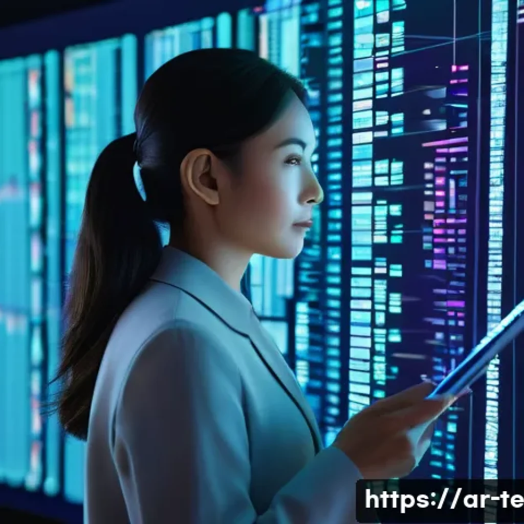 신경망 아키텍처의 구체적 설계 단계 - **Prompt:** A highly detailed, realistic illustration of a focused AI engineer (female, 30s, wearing...