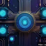 신경망 아키텍처의 데이터 보안 전략 - A sophisticated digital art scene depicting a multi-layered encryption process within an artificial ...